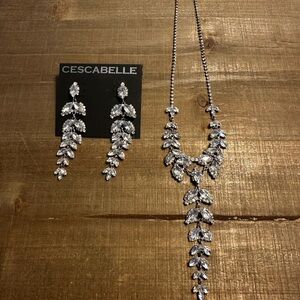 Silver Nature Inspired Necklace and Earrings Set